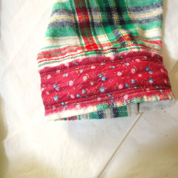 Upcycled Flannel Shirt with Patchwork Cat Design Handmade Boho Grunge Plaid - Picture 13 of 16